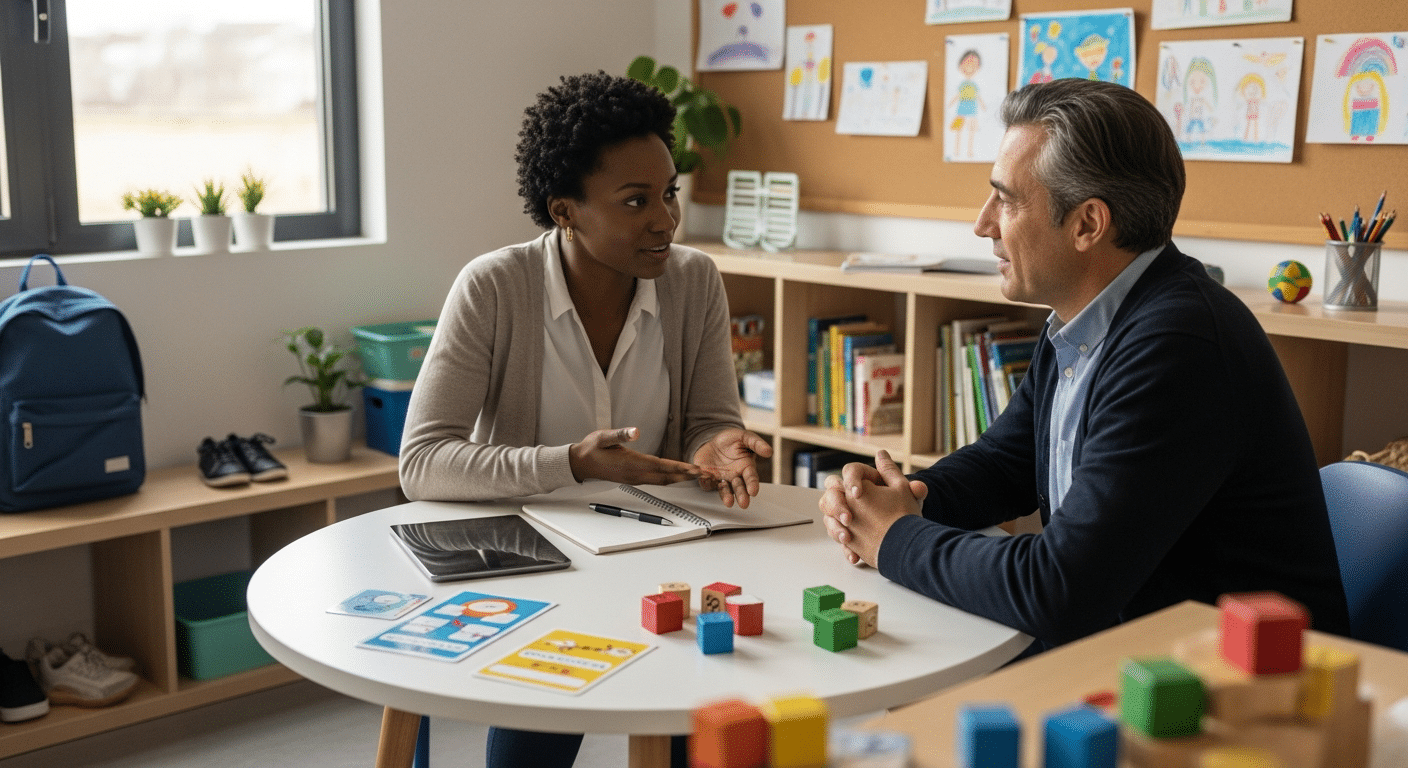 Iskolai tanácsadás: beilleszkedési problémák megoldása, tanácsadó és szülő beszélget